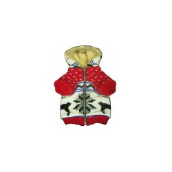 Abrigo rojo de 45 cm con borrego MODELO 45